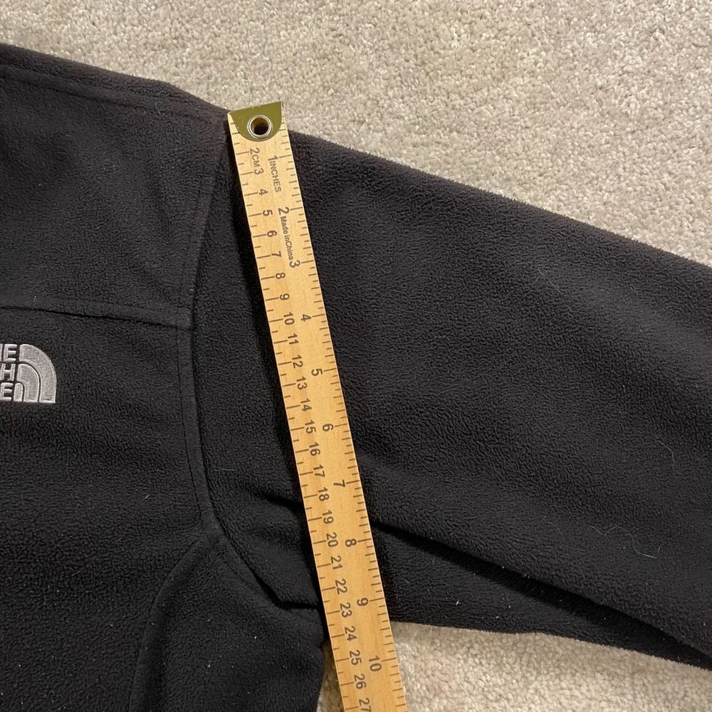 The North Face Fleece Jacket Mens Medium Black Full Zip Mock Neck Logo